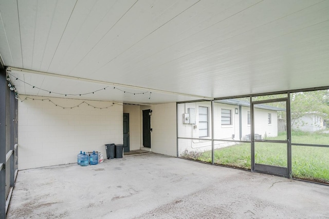 view of unfurnished sunroom