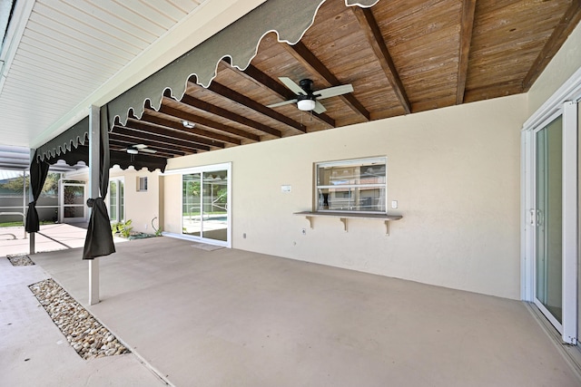 view of patio / terrace with ceiling fan