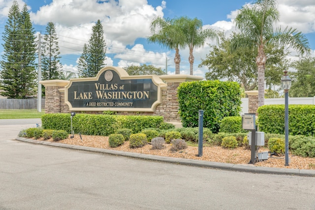 view of community sign