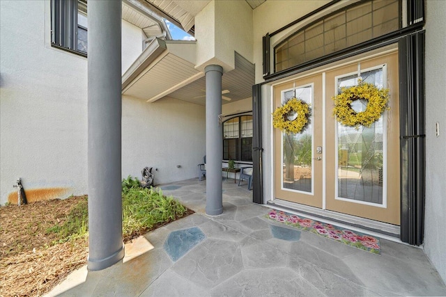 entrance to property with french doors