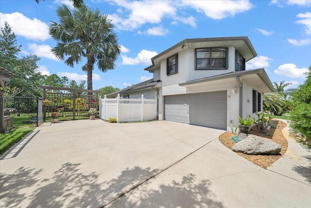 view of home's exterior featuring a garage