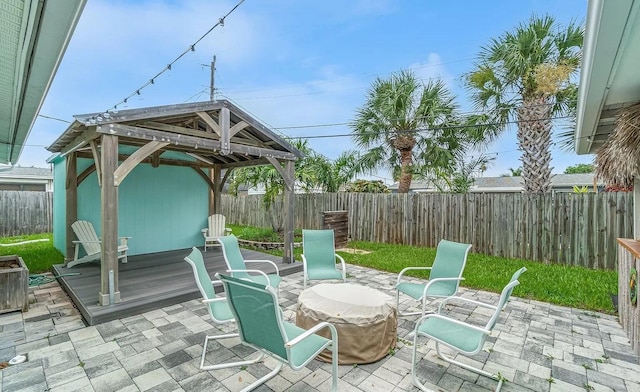 view of patio / terrace with a gazebo