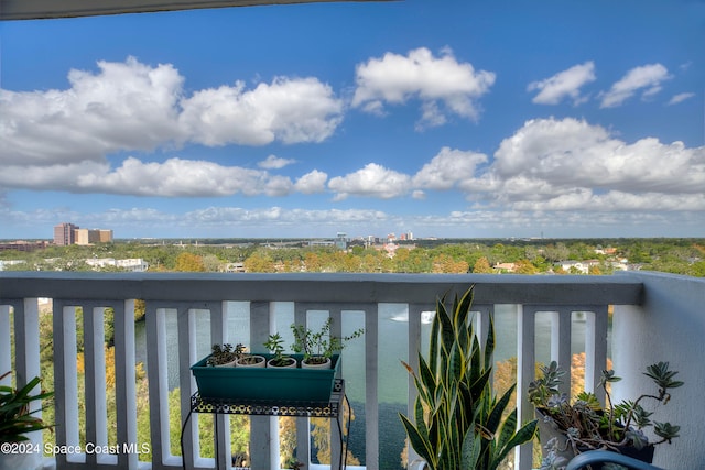 balcony with a water view