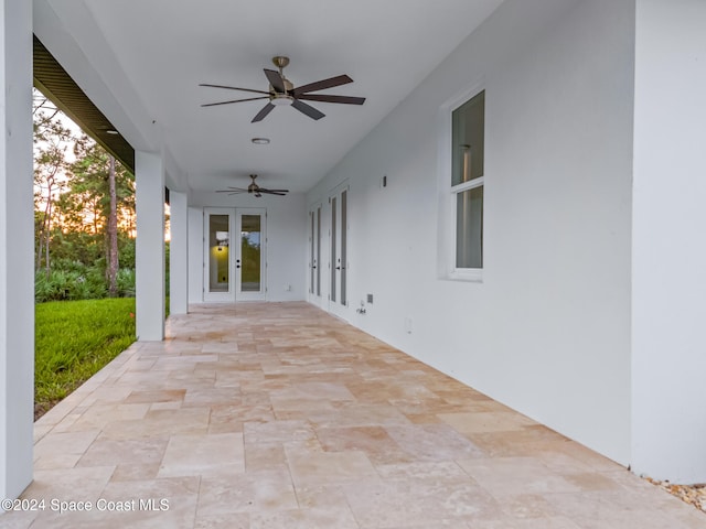 view of patio / terrace featuring french doors