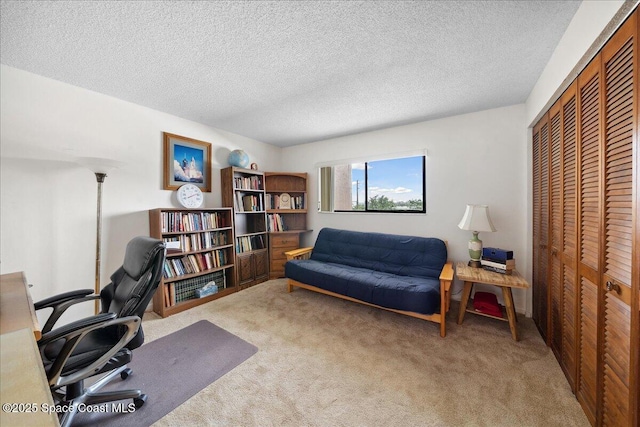 250 S Sykes Creek Pkwy Unit 309, Merritt Island, FL 32952 - carpeted home office with a textured ceiling