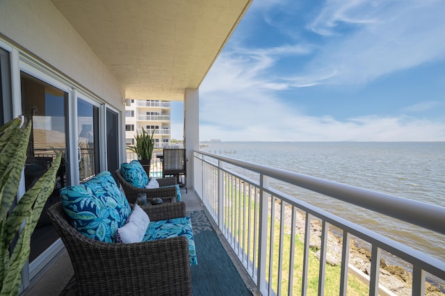 balcony with a water view