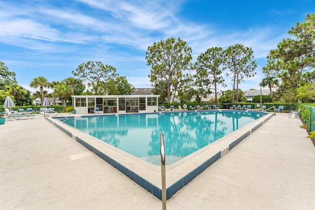 view of pool with a patio