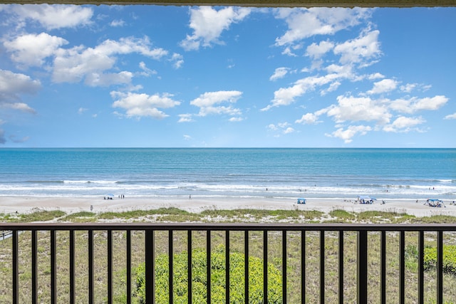 view of water feature featuring a view of the beach