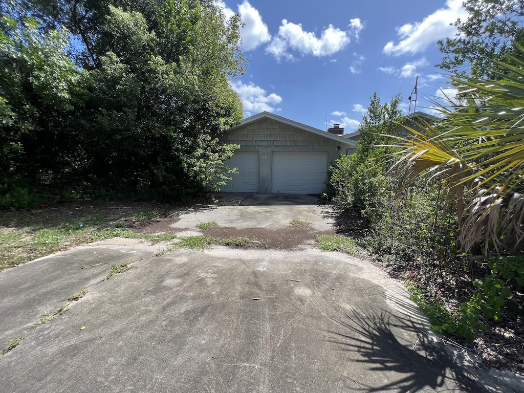 view of garage