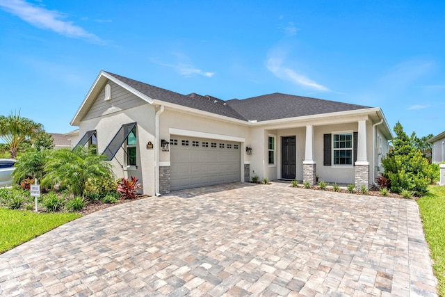 view of front of house featuring a garage