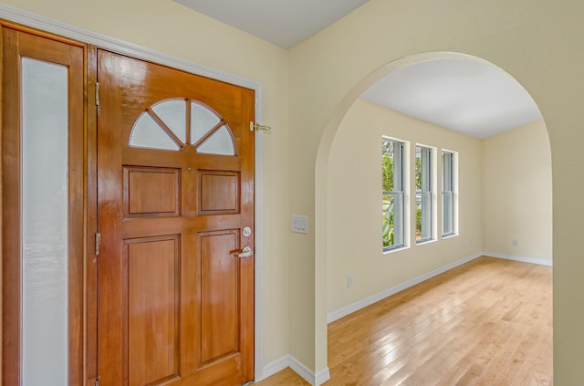 foyer entrance featuring light hardwood / wood-style flooring