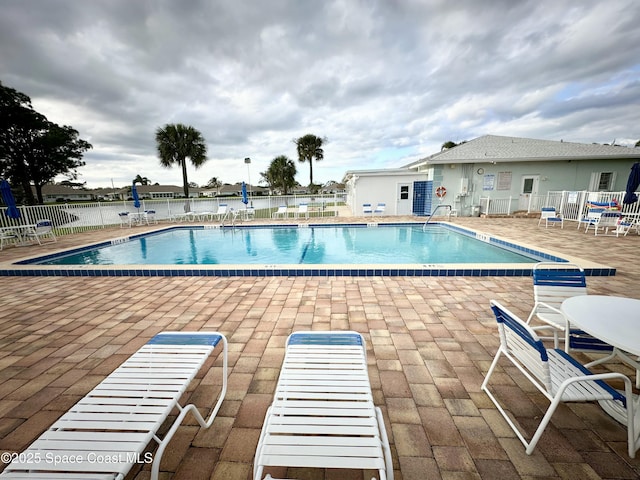 view of pool featuring a patio area