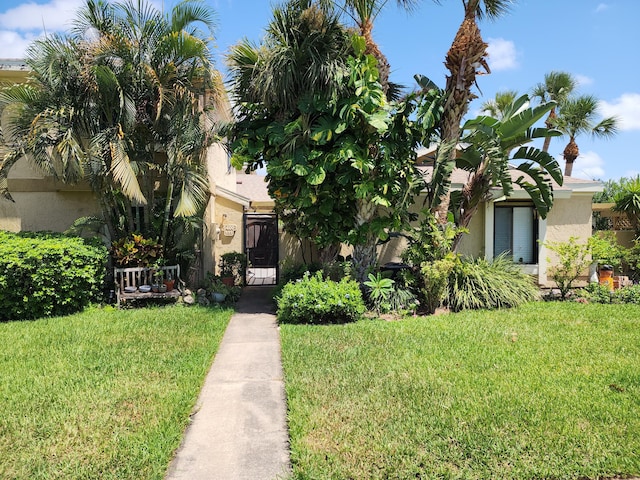 view of front of house featuring a front yard