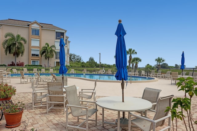 view of pool with a patio