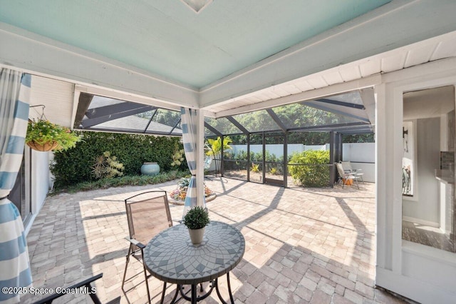 6209 S Mirror Lake Dr Unit 7, Sebastian, FL 32958 - view of patio / terrace featuring a lanai