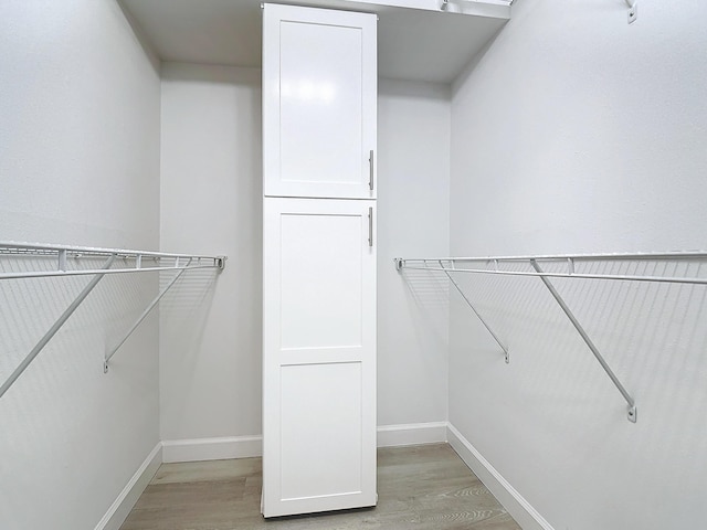 spacious closet with light wood finished floors