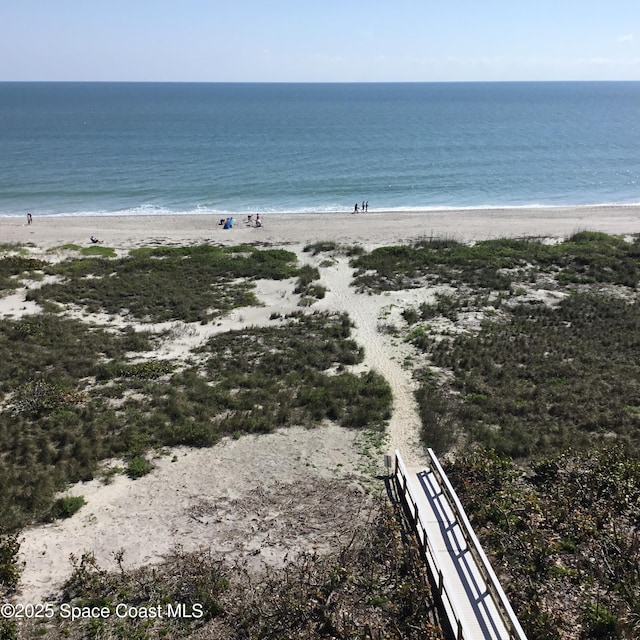 water view featuring a beach view