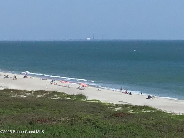 property view of water with a beach view