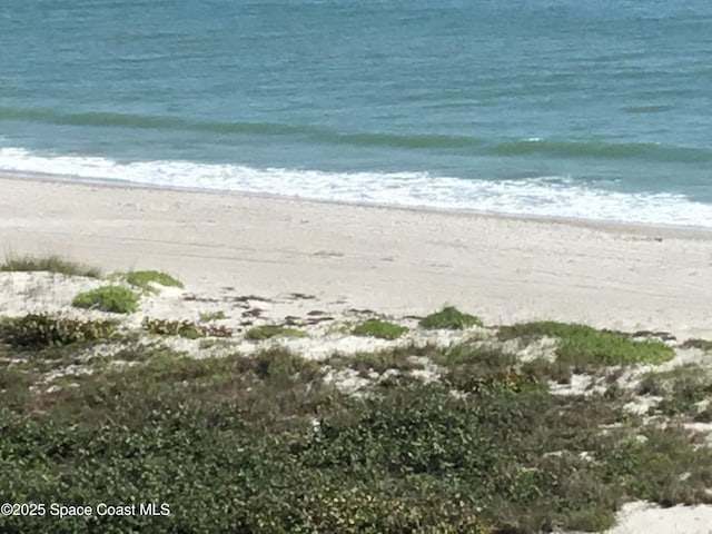 view of water feature featuring a beach view