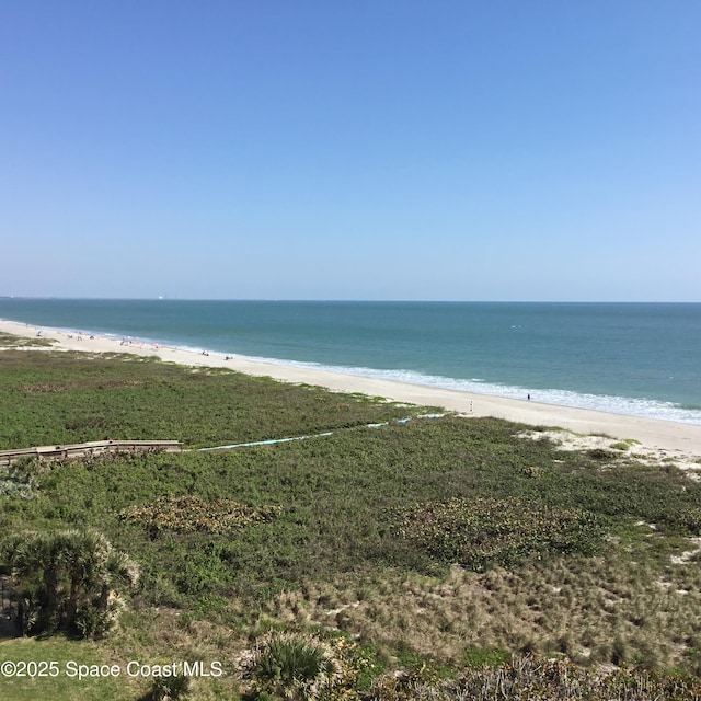 property view of water with a beach view