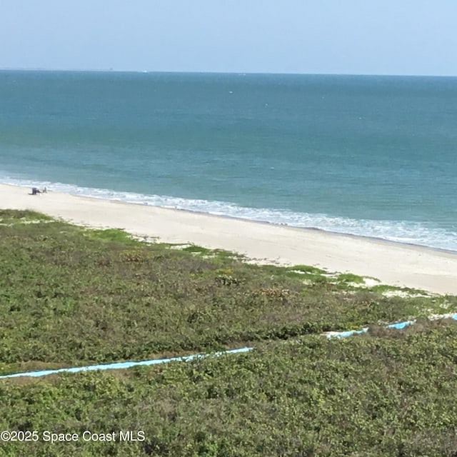 property view of water with a beach view