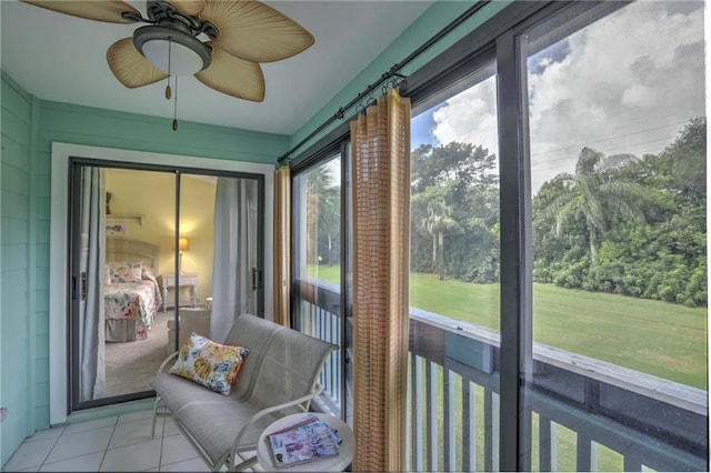 9635 Riverside Dr Unit 3, Sebastian, FL 32958 - sunroom with ceiling fan