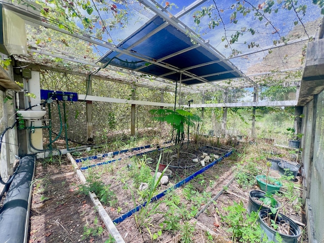 view of yard with a pergola