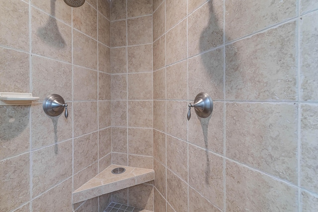 bathroom with tiled shower