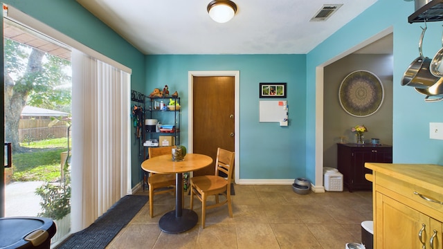 view of tiled dining area