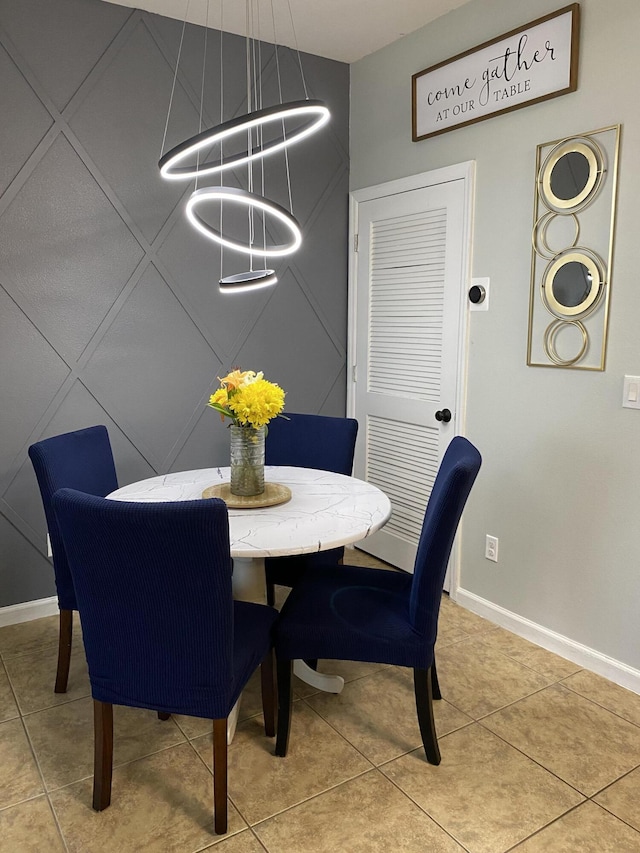 view of tiled dining area