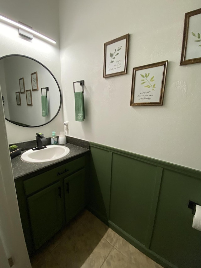 bathroom featuring vanity and tile patterned flooring