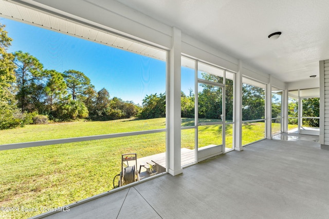 view of unfurnished sunroom