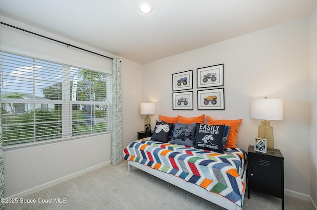 bedroom featuring carpet