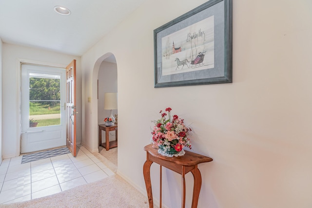 view of tiled entrance foyer