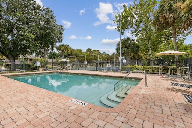 view of pool with a patio