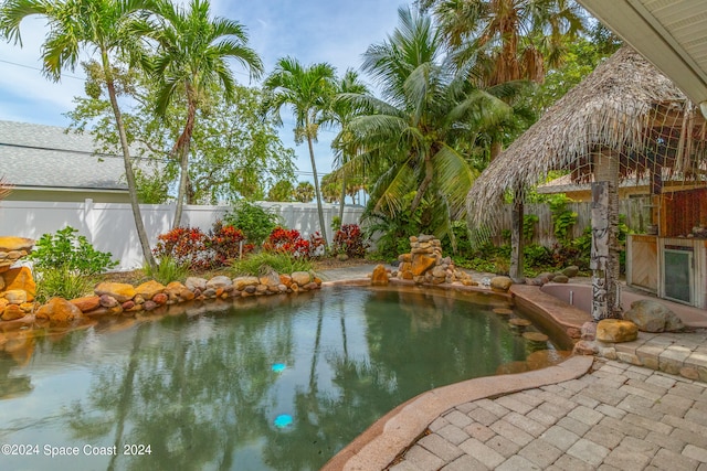 view of pool featuring a patio