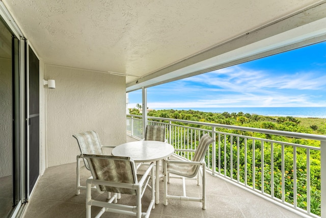 balcony with a water view