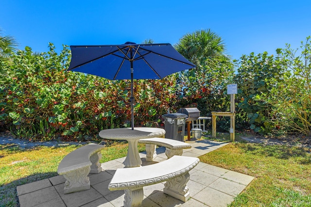 view of patio with grilling area