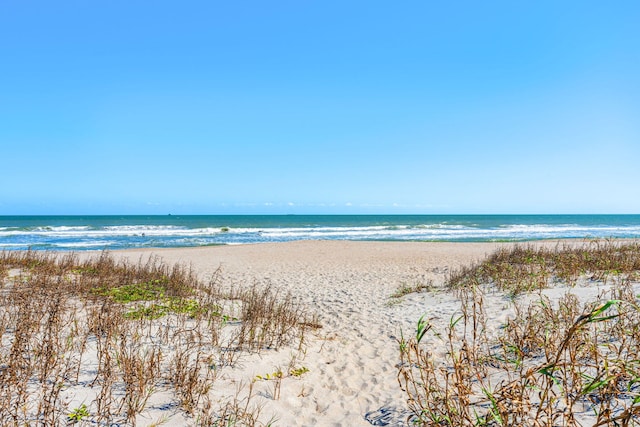 property view of water featuring a view of the beach