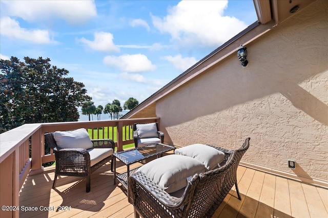 deck with outdoor lounge area