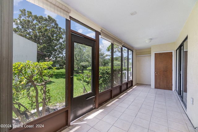 view of unfurnished sunroom