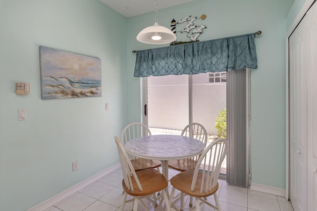 view of tiled dining room