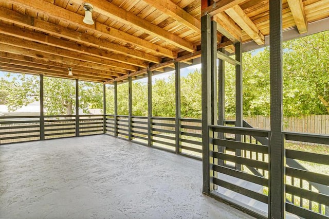 view of unfurnished sunroom