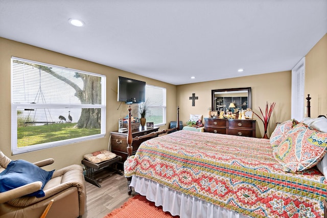 bedroom featuring light wood-type flooring