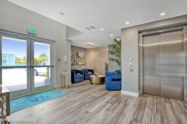 building lobby with visible vents