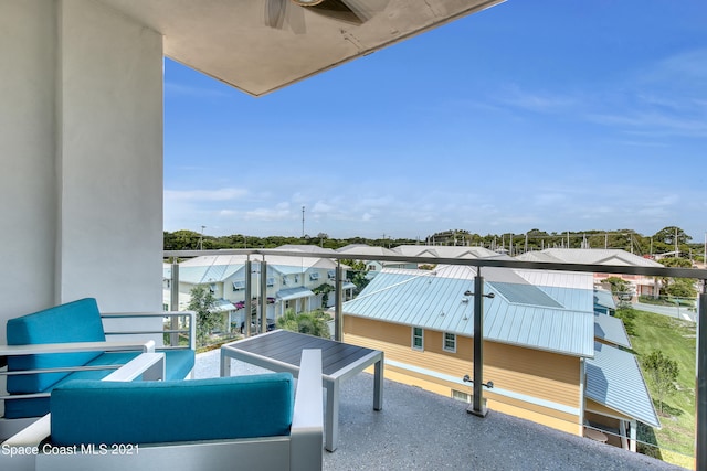 balcony featuring an outdoor living space