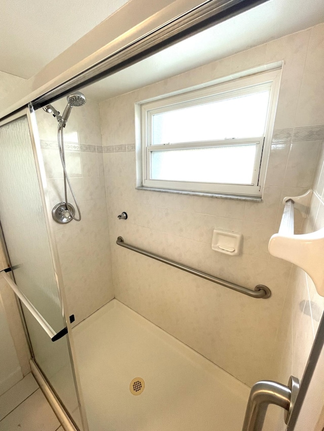 full bathroom featuring a shower stall