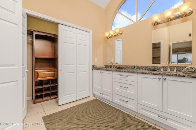 bathroom featuring vanity and tile patterned floors