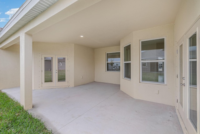 view of patio / terrace featuring french doors