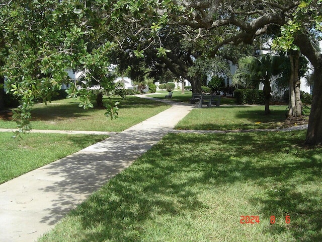 view of community with a lawn